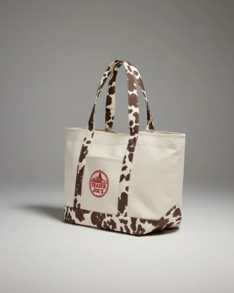 TJ Cow Print Tote Bag