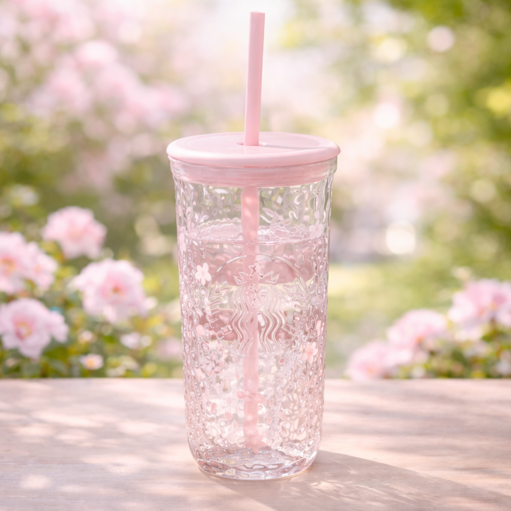Sakura Cherry Blossom Glass Cup (16oz)