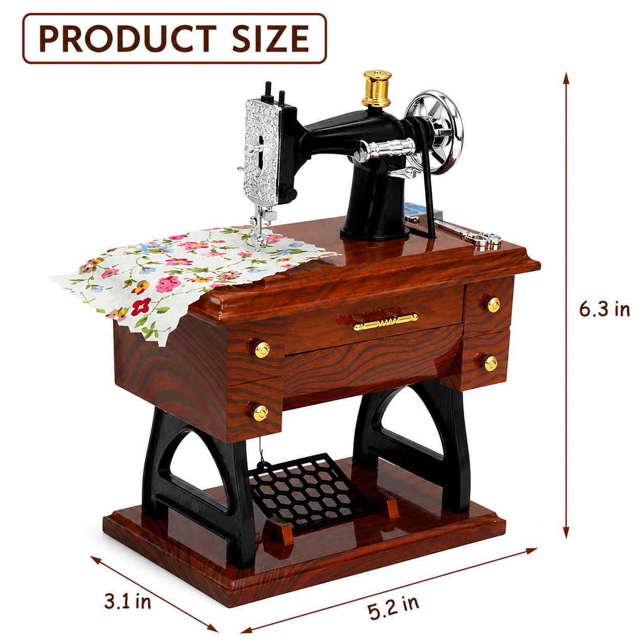 Vintage Mini Sewing Machine Music Box
