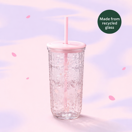 Sakura Cherry Blossom Glass Cup (16oz)