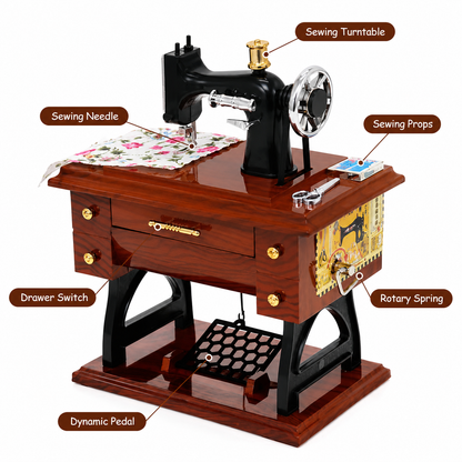 Vintage Mini Sewing Machine Music Box