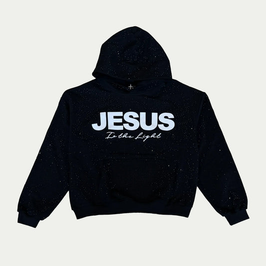 "Jesus Is The Light" Rhinestone Hoodie